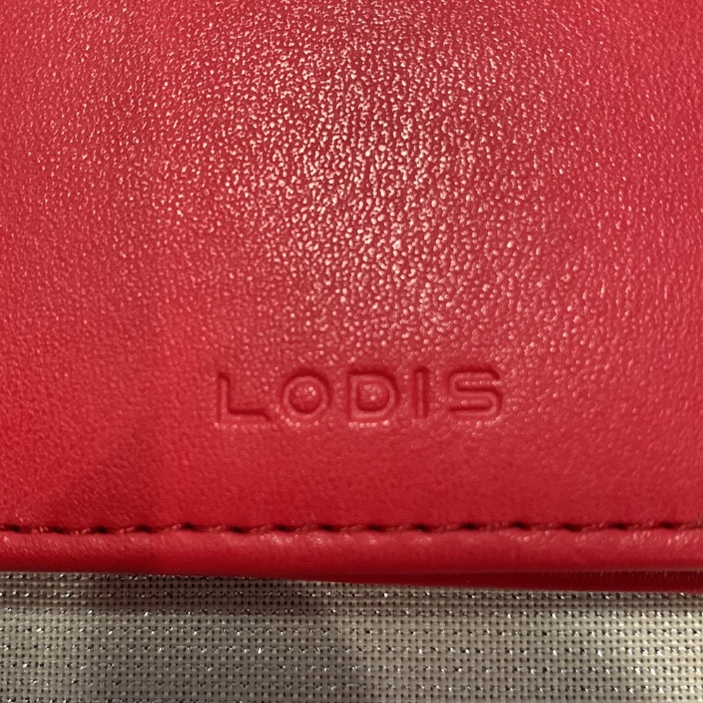 Lodis Red Wallet with detachable strap or wristlet. - Picture 3 of 9